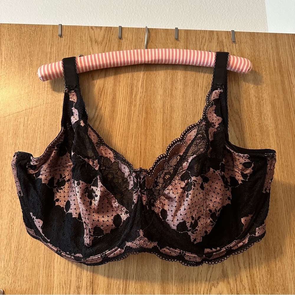 Panache Clara 7255 38HH (UK) / 38L (US) in black/pink